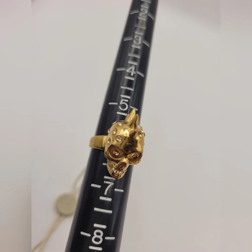 Alexander McQueen Skull Gold Plated Ring